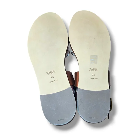 NWT Coach Heather Leopard Print Calf Hair Leather Sandals G4777 Size 7.5B EU38 - Picture 11 of 16